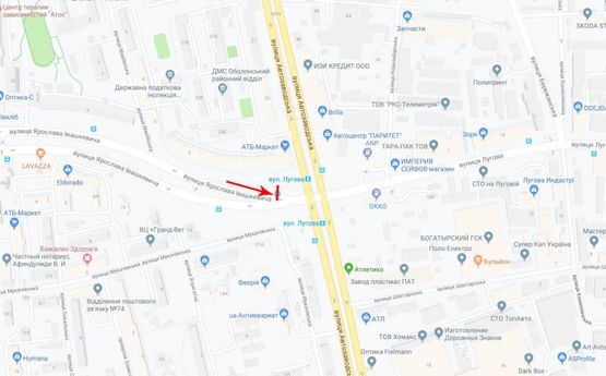 Схема рекламной плоскости по адресу Ивашкевича Ярослава ул. 5 (3.17x6.12)