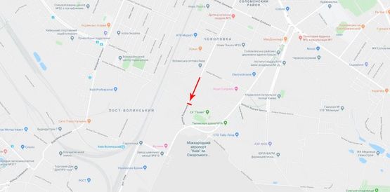 Схема рекламної площини за адресою Волинська вул. 65