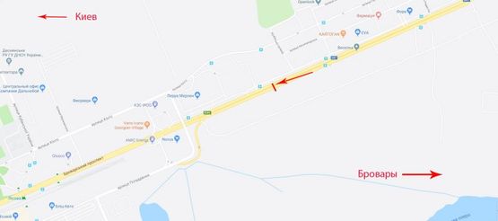 Схема рекламной плоскости по адресу Броварской пр-т в Киев, вертикальный