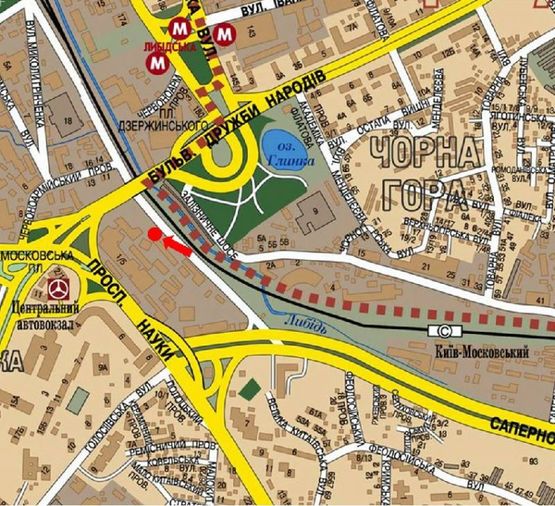 Схема рекламной плоскости по адресу Гринченко Н. ул. (03-0525-01)