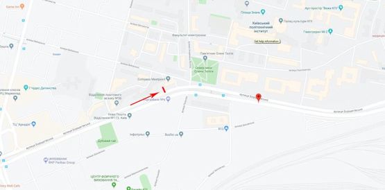 Схема рекламной плоскости по адресу Борщаговская ул. 128 (2,15х4,05)