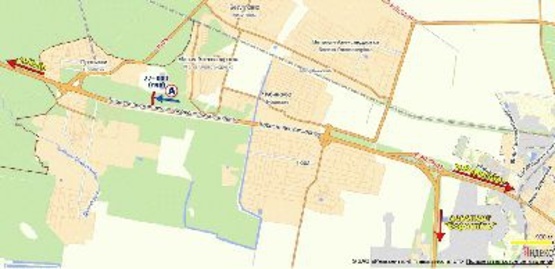 Схема рекламної площини за адресою Бориспольская трасса км 27 в Киев