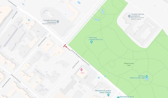 Схема рекламной плоскости по адресу Грушевского Михаила ул. 22