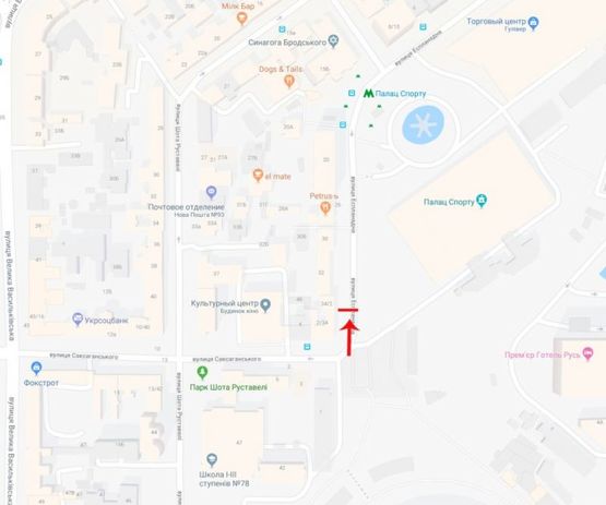 Схема рекламної площини за адресою Эспланадная ул. 34/2