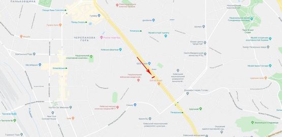 Схема рекламної площини за адресою Леси Украинки бульв. 22