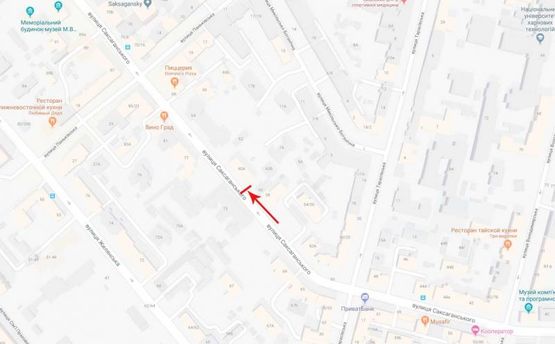 Схема рекламной плоскости по адресу Саксаганского ул. 60 А