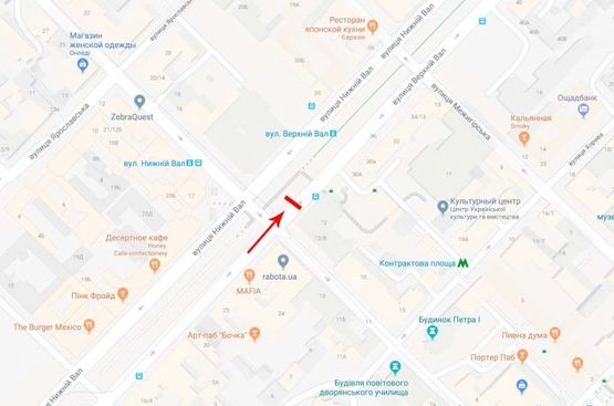 Схема рекламної площини за адресою Верхний Вал. 12/28