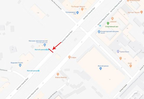 Схема рекламной плоскости по адресу Нижний Вал, 15