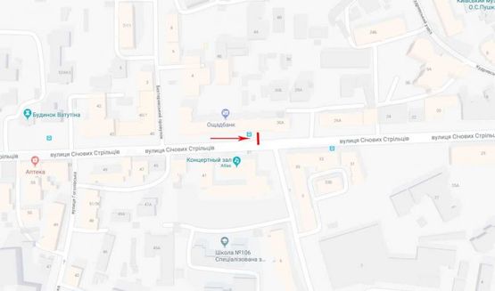 Схема рекламної площини за адресою Сечевых Стрельцов (Артема) ул. 32-38