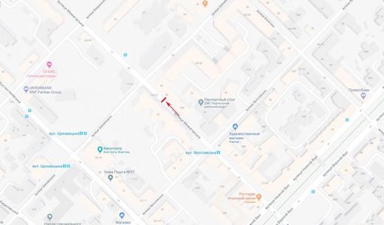 Схема рекламной плоскости по адресу Межигорская ул.34