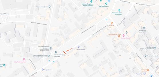 Схема рекламної площини за адресою Бульварно-Кудрявськая ул. 15 напротив