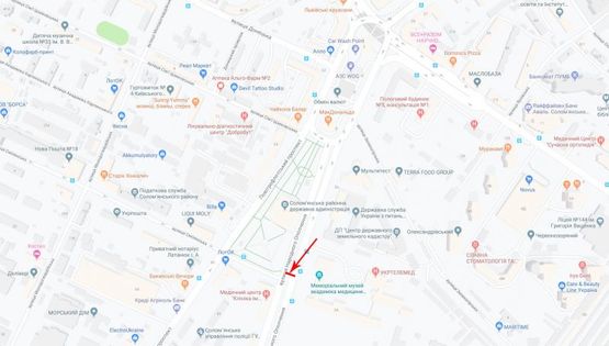 Схема рекламной плоскости по адресу Народного ополчения ул. 5