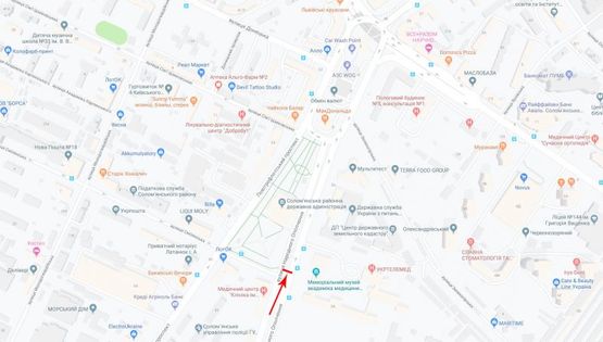 Схема рекламної площини за адресою Народного ополчения ул. 5