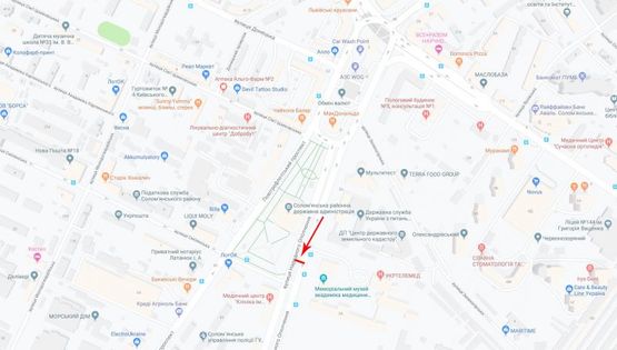 Схема рекламної площини за адресою Народного ополчения ул. 5