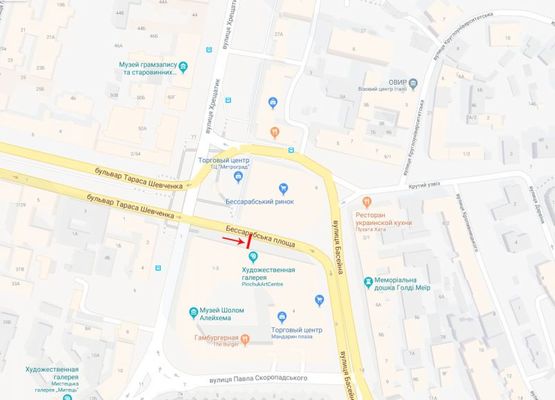 Схема рекламной плоскости по адресу Бессарабская площадь возле дома. 1/3 №2