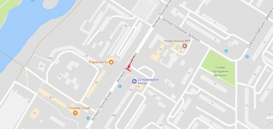 Схема рекламной плоскости по адресу Прокофьева ул. 25