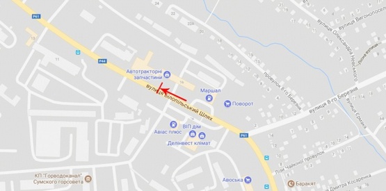 Схема рекламної площини за адресою Белопольский Путь ул., возле ул.8 Марта