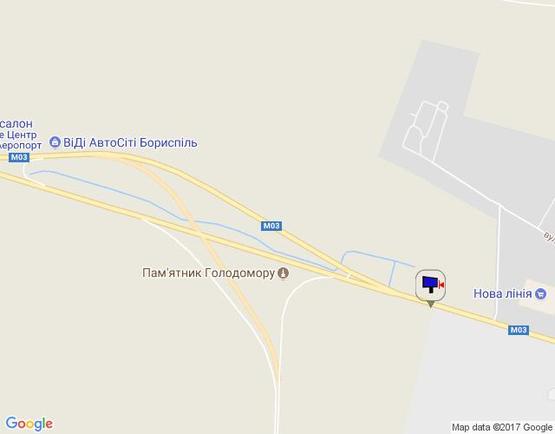 Схема рекламной плоскости по адресу м. Бориспіль, траса М 03, км 34+100 право, перед "Нова Лінія", виїзд з Борисполя