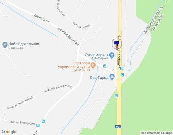 Схема рекламной плоскости по адресу Дніпровське шосе, 250 м після поворота на с. Лісники, траса Н-01 "Київ-Знам'янка", км 20+900 право, АТБ, ринок