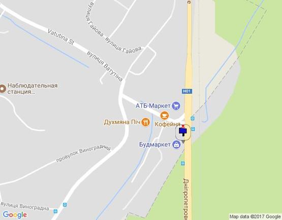 Схема рекламной плоскости по адресу Дніпровське шосе, поворот на с. Лісники, траса Н-01 "Київ-Знам'янка", км 20+850 право, біля "АТБ"