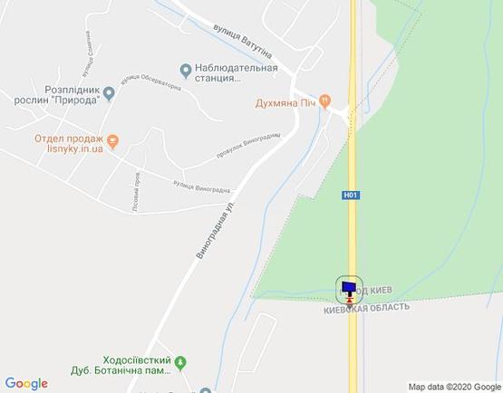 Схема рекламной плоскости по адресу Дніпровське шосе,  траса Н-01 "Київ-Знам'янка", км 21+590 право