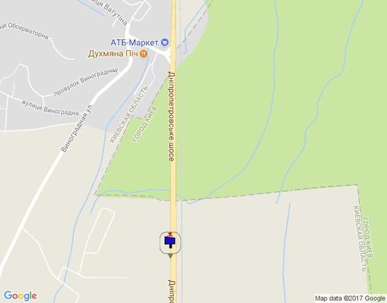 Схема рекламной плоскости по адресу Дніпрвське шосе, 1 км після поворота на с.Лісники,  траса Н-01 "Київ-Знам'янка", км 21+800 право