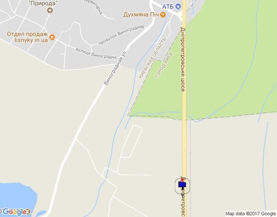 Схема рекламной плоскости по адресу Дніпровське шосе, траса Н-01 "Київ-Знам'янка", км 22км+050 право