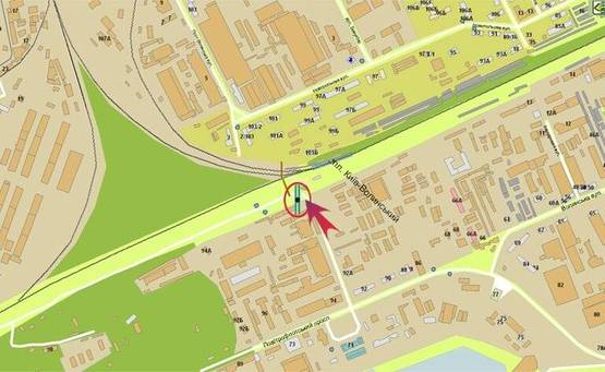 Схема рекламной плоскости по адресу ст.Киев-Волынский/аэропорт Жуляны (В) напр.на Жулянский мост,Окружну дорогу