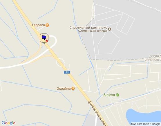 Схема рекламной плоскости по адресу Новообухівська траса, перед поворотом на c. Креничі, Ходосіївку, км 25+100 право