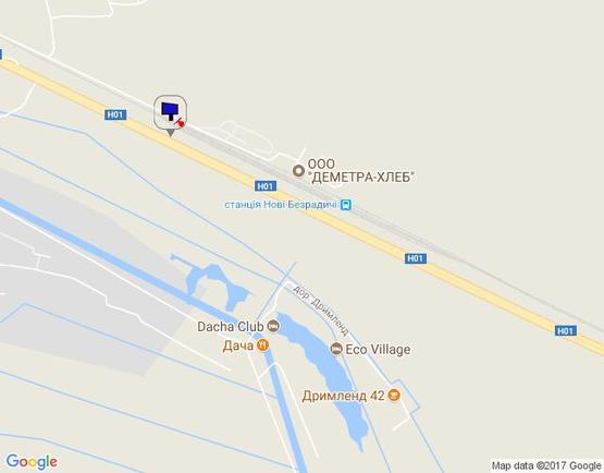 Схема рекламної площини за адресою Новообухівська траса 35+600 ліворуч