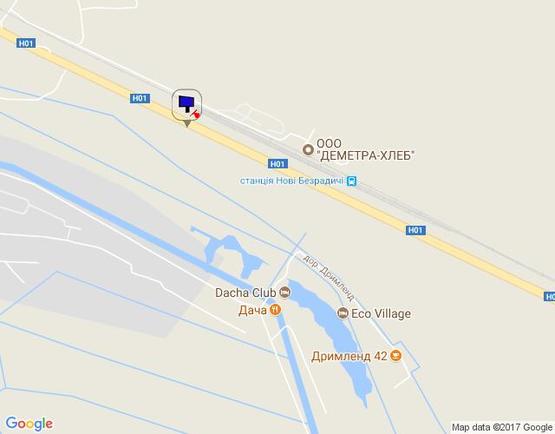 Схема рекламної площини за адресою Новообухівська траса 35+600 праворуч