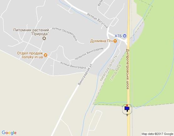 Схема рекламной плоскости по адресу Дніпровське шосе, траса Н-01 "Київ-Знам'янка", км 21+650 право