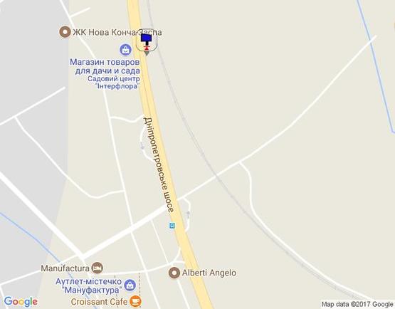 Схема рекламной плоскости по адресу Дніпровське шосе, "Киев-Обухов", км 23+200 лево