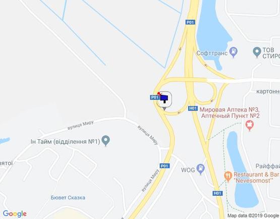 Схема рекламной плоскости по адресу м. Обухів, вул. Київська,  (в''їзд в Обухів з Києва, Українки)