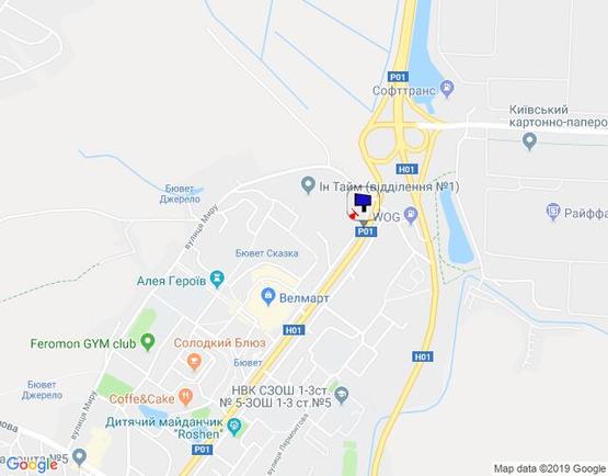 Схема рекламной плоскости по адресу м. Обухів, вул. Київська, 123 (виїзд з Обухова на Київ, Українку), право