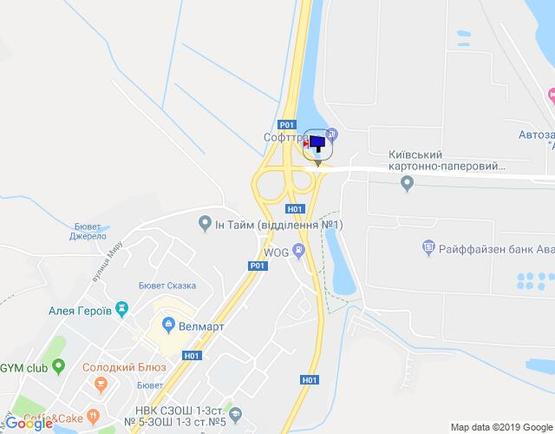 Схема рекламной плоскости по адресу початок вул. Промислова, міст через трасу Н-01 Київ-Знам'янка, на розі доріг на вул. Київська та повороту на Київ