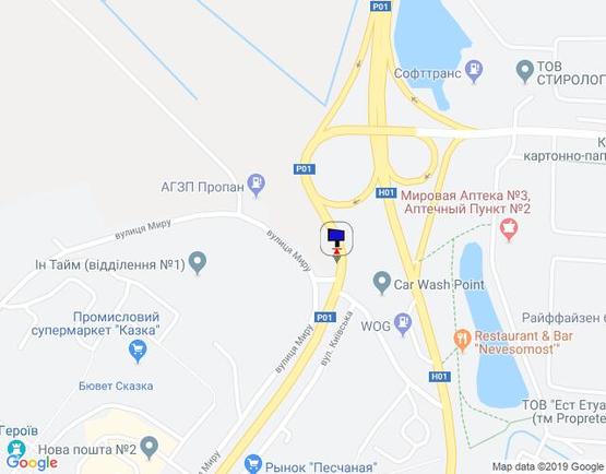 Схема рекламной плоскости по адресу м. Обухів, вул. Київська, виїзд з Обухова в Київ, Українку, право