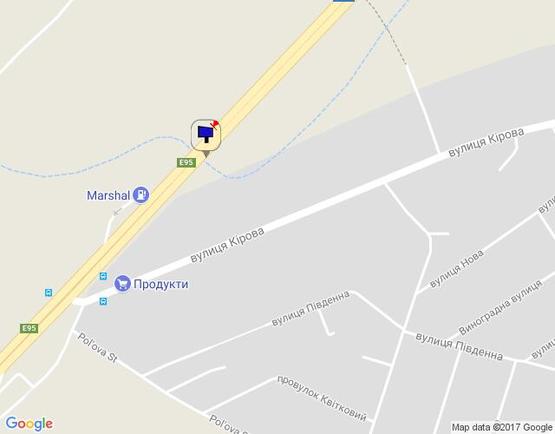 Схема рекламної площини за адресою с. Чабани, траса М-05 Київ-Одеса, км 16+230 ліво