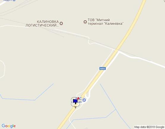 Схема рекламной плоскости по адресу смт. Калинівка, траса М-05 Київ-Одеса, км 33+990 ліво