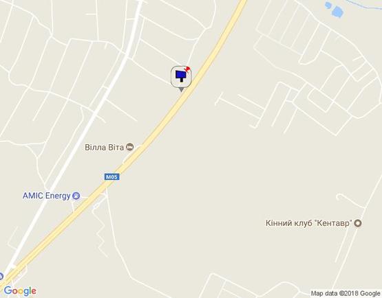 Схема рекламной плоскости по адресу с. Віта-Поштова, траса М-05 Київ-Одеса, км 20+570 право
