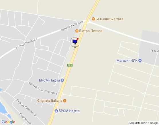 Схема рекламной плоскости по адресу смт. Глеваха, траса М-05 Київ-Одеса, км 24+535 право