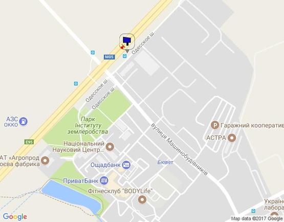 Схема рекламної площини за адресою с. Чабани, траса М-05 Київ-Одеса, км 14+995 ліво