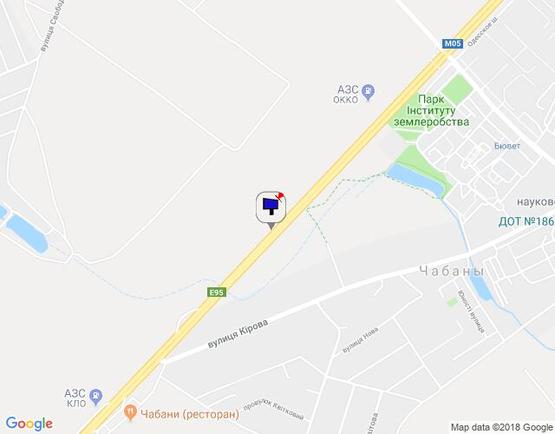 Схема рекламной плоскости по адресу с. Чабани, траса М-05 Київ-Одеса, км 15+960 право