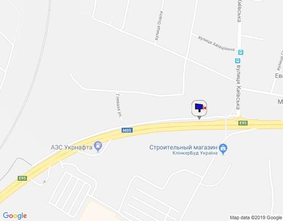 Схема рекламной плоскости по адресу смт. Глеваха, траса М-05 Київ-Одеса, км 27+430 право