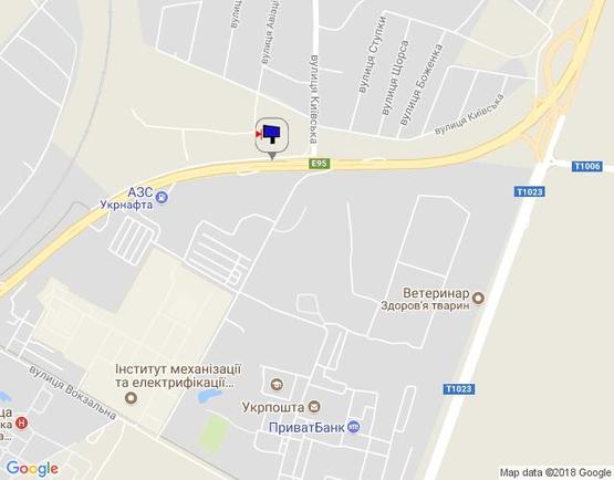 Схема рекламной плоскости по адресу смт. Глеваха, траса М-05 Київ-Одеса, км 27+430 право