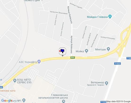 Схема рекламной плоскости по адресу смт. Глеваха, траса М-05 Київ-Одеса, км 27+430 право