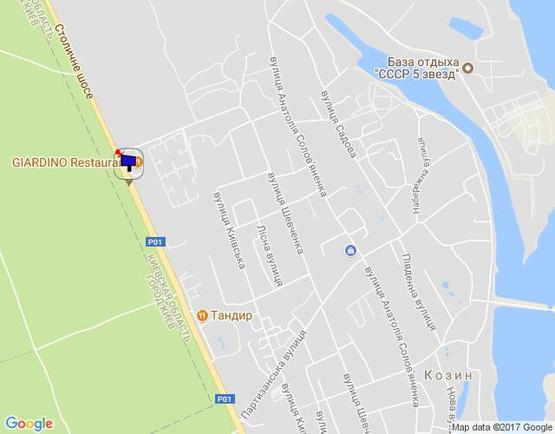 Схема рекламной плоскости по адресу Конча-Заспа, траса Р-02, км 29+100 право, котедж. містечко "РОМАНОВО", комплекс "Сезони SPA", ресторан "Giardino", супермаркет "Wine Time"