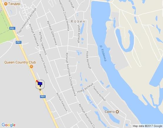 Схема рекламной плоскости по адресу Конча-Заспа, траса Р-02, км 30+750 право,   заміська резиденція  "QUEEN", клуб "SPORT LIFE", перед клінікою "Health life"