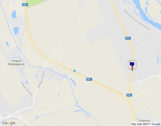 Схема рекламной плоскости по адресу Конча-Заспа, траса Р-02, км 34+900 ліво, поворот на с. Плюти