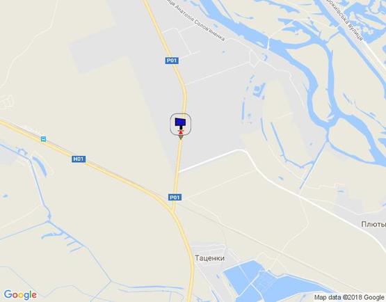 Схема рекламной плоскости по адресу Конча-Заспа, траса Р-02, км 34+900 право, поворот на с. Плюти